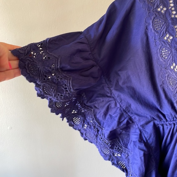 J. CREW ORIGINAL BEACHWEAR beach cover dress Eyelet Ruffled ORGANIC size S - Picture 5 of 15